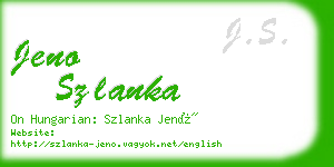 jeno szlanka business card